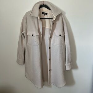 Quince Merino Wool cream shirt jacket